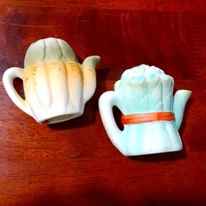 Chalkware style vegetable salt and pepper shakers